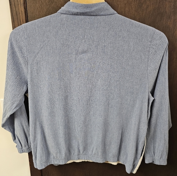 Alfred Dunner Floral Patchwork Full Zip Textured Gauzy Granny Jacket Size 18W - Picture 6 of 6